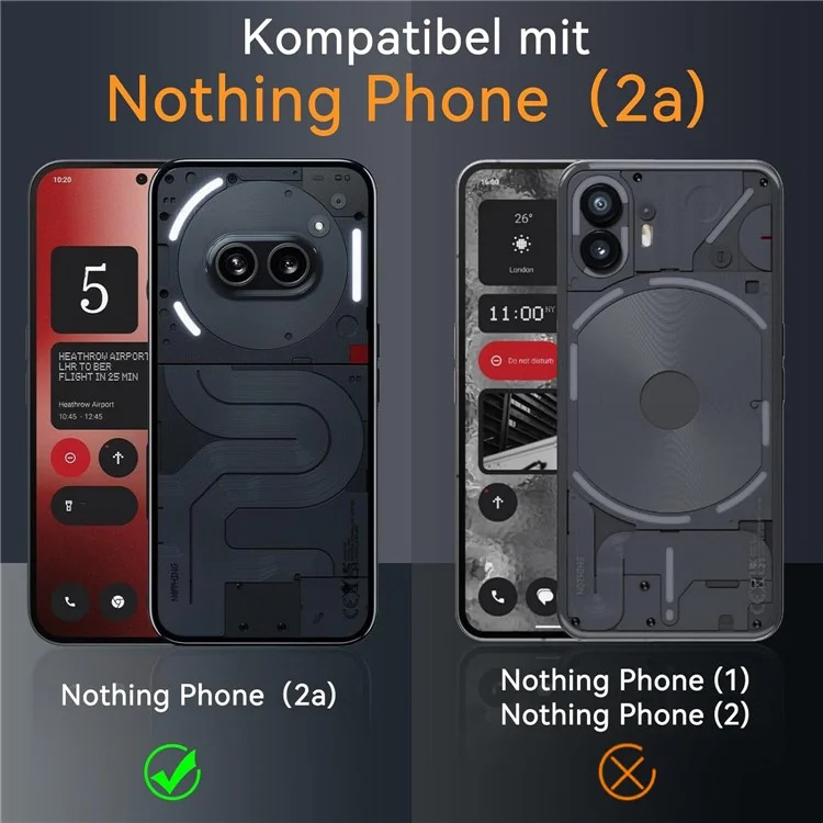 For Nothing Phone (2a) Plus / Phone (2a) Case Transparent PC+TPU Back Phone Cover with HD Tempered Glass Film