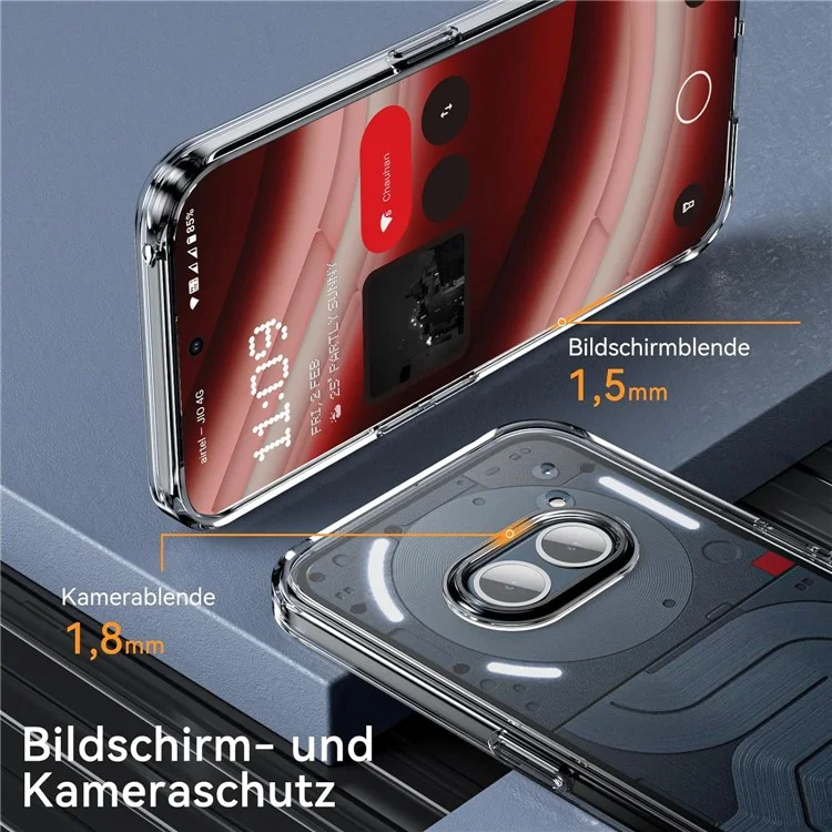 For Nothing Phone (2a) Plus / Phone (2a) Case Transparent PC+TPU Back Phone Cover with HD Tempered Glass Film