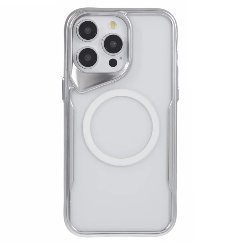 JJ3 Series for iPhone 15 Pro Electroplating Case TPU+Acrylic Phone Cover Compatible with MagSafe - Silver