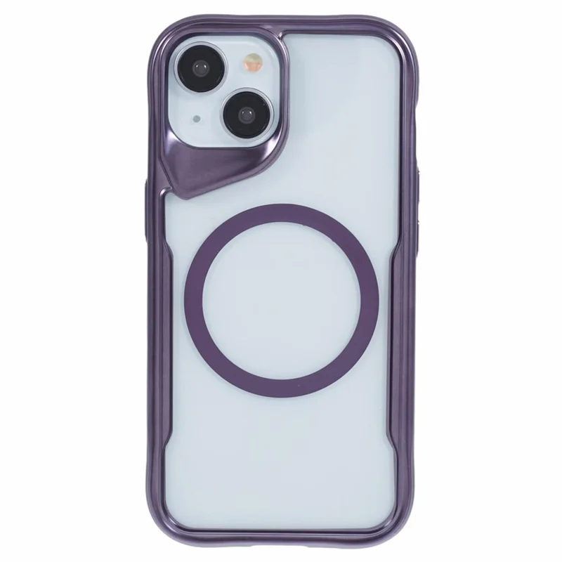 JJ3 Series for iPhone 15 Case Compatible with MagSafe Electroplated Design TPU+Acrylic Phone Cover - Purple
