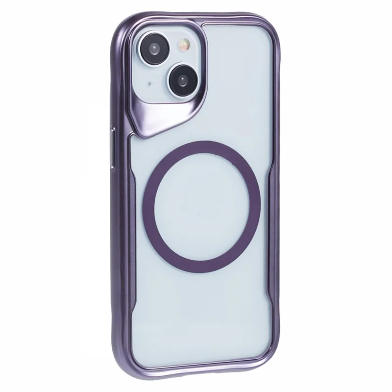 JJ3 Series for iPhone 14 Magnetic Case Electroplated Edge TPU+Acrylic Protective Phone Cover - Purple