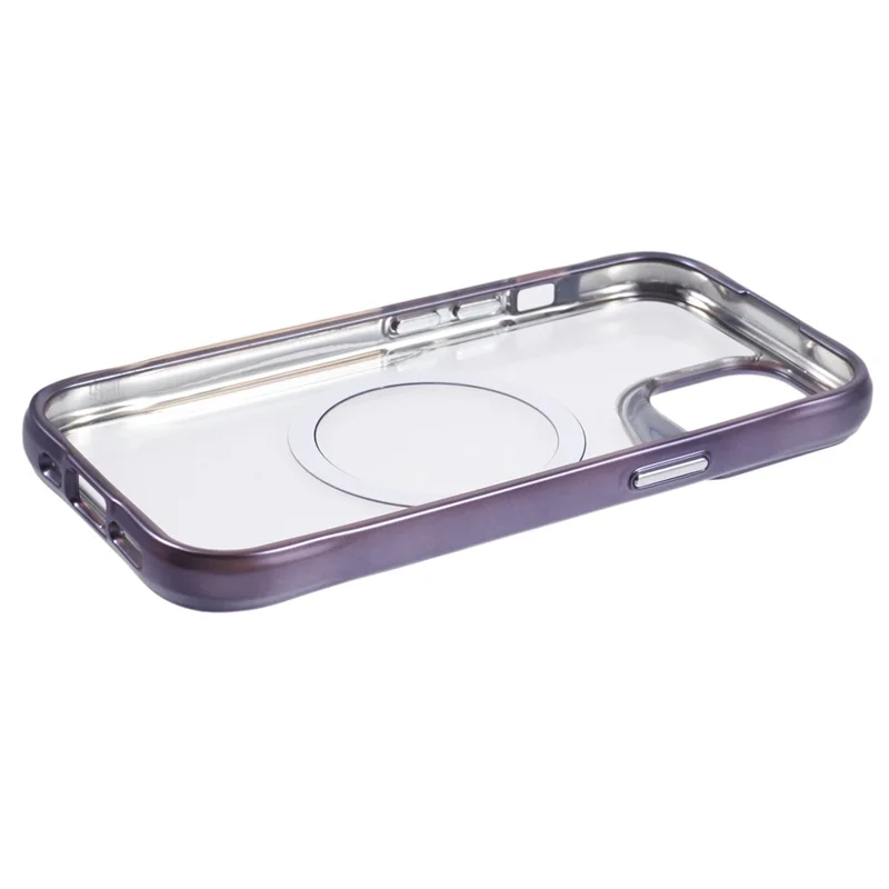 JJ3 Series for iPhone 14 Magnetic Case Electroplated Edge TPU+Acrylic Protective Phone Cover - Purple