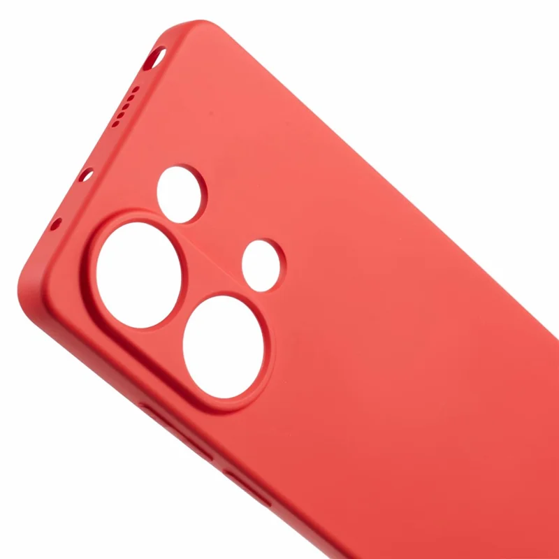 For Xiaomi Redmi Note 13 Pro 4G / Poco M6 Pro 4G Case Rubberized TPU Fiber Lining Cell Phone Cover (Precise Lens Cutout) - Red