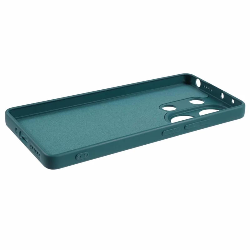 For Xiaomi Redmi Note 13 Pro 4G / Poco M6 Pro 4G Case Rubberized TPU Fiber Lining Cell Phone Cover (Precise Lens Cutout) - Army Green