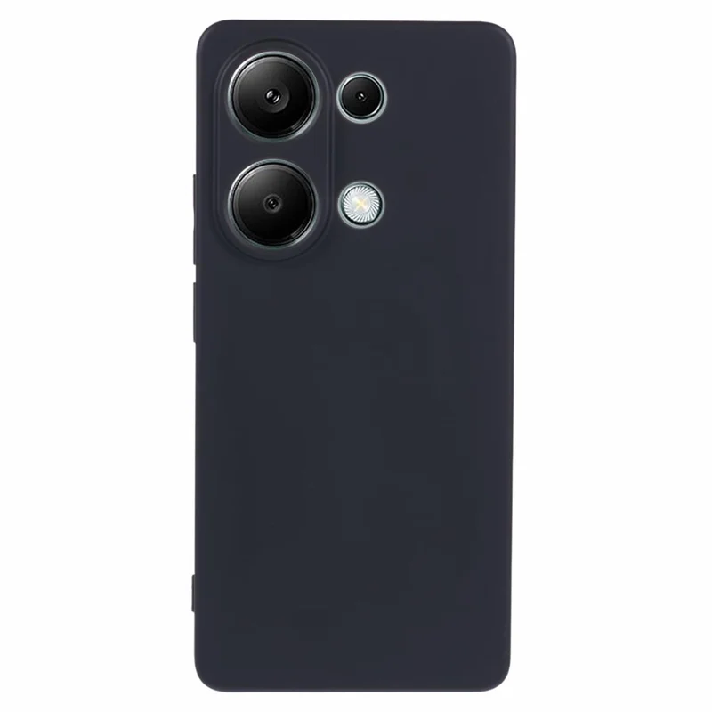 For Xiaomi Redmi Note 13 Pro 4G / Poco M6 Pro 4G Case Rubberized TPU Fiber Lining Cell Phone Cover (Precise Lens Cutout) - Black