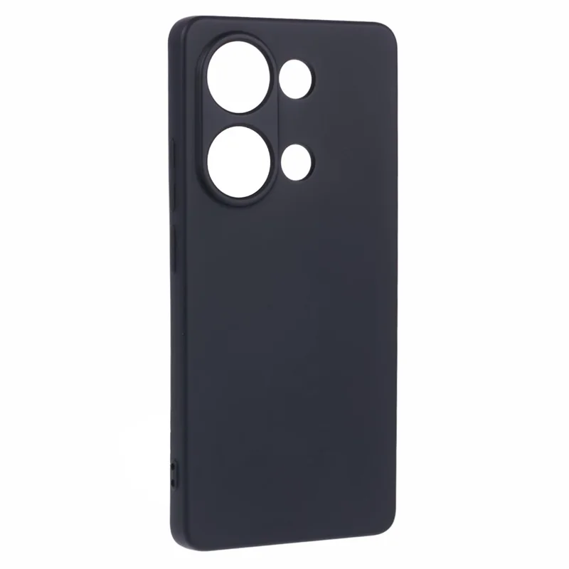 For Xiaomi Redmi Note 13 Pro 4G / Poco M6 Pro 4G Case Rubberized TPU Fiber Lining Cell Phone Cover (Precise Lens Cutout) - Black
