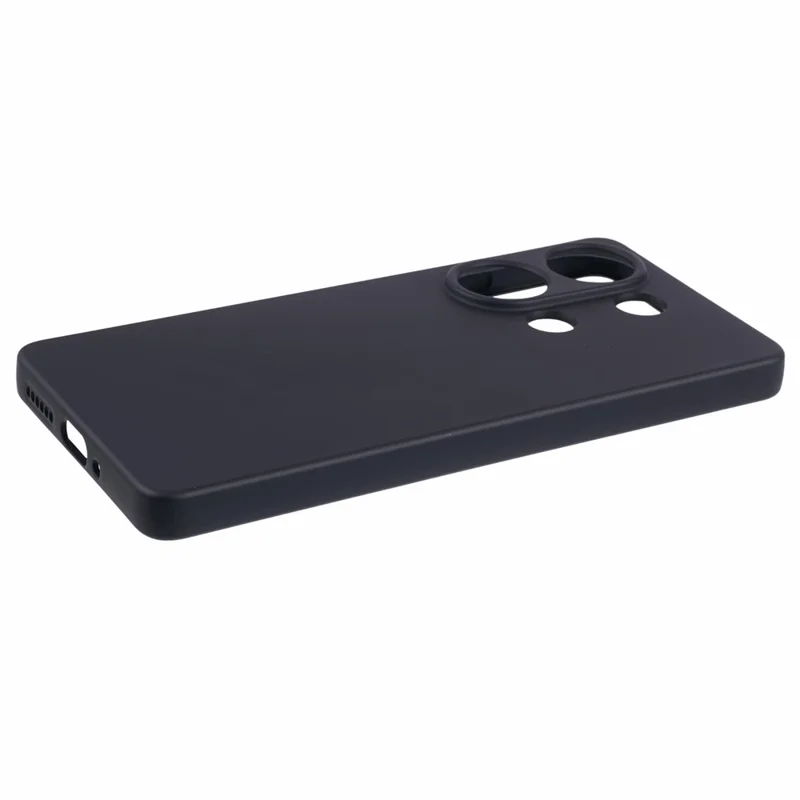 For Xiaomi Redmi Note 13 Pro 4G / Poco M6 Pro 4G Case Rubberized TPU Fiber Lining Cell Phone Cover (Precise Lens Cutout) - Black