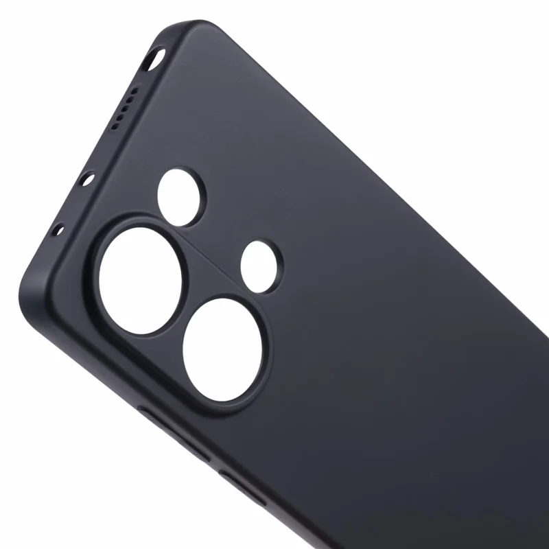 For Xiaomi Redmi Note 13 Pro 4G / Poco M6 Pro 4G Case Rubberized TPU Fiber Lining Cell Phone Cover (Precise Lens Cutout) - Black