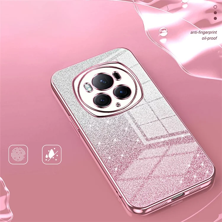 For Honor Magic6 Pro 5G Cell Phone Cases Gradient Glitter Electroplated TPU Shell - Pink