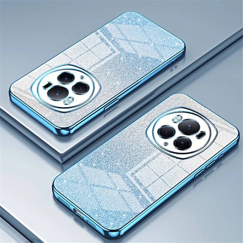 For Honor Magic6 Pro 5G Cell Phone Cases Gradient Glitter Electroplated TPU Shell - Blue