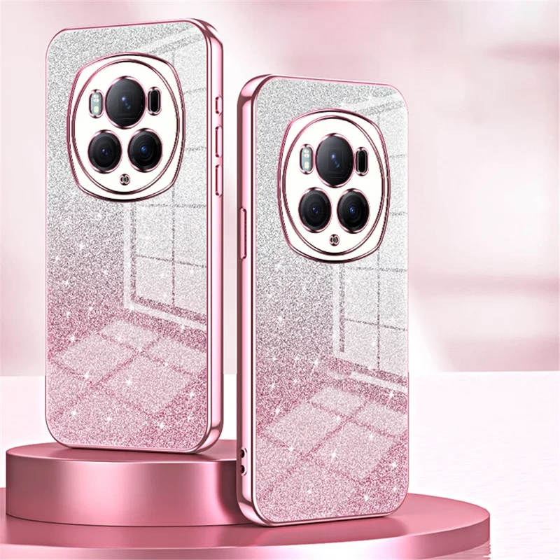 For Honor Magic6 Pro 5G Cell Phone Cases Gradient Glitter Electroplated TPU Shell - Blue