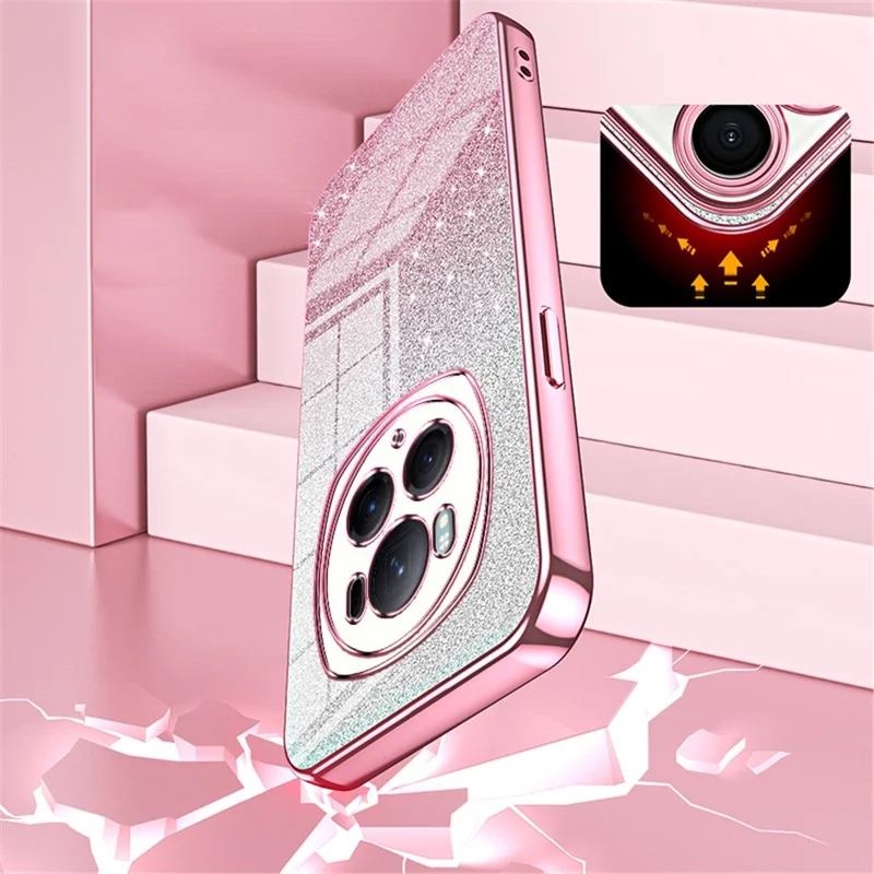 For Honor Magic6 Pro 5G Cell Phone Cases Gradient Glitter Electroplated TPU Shell - Blue