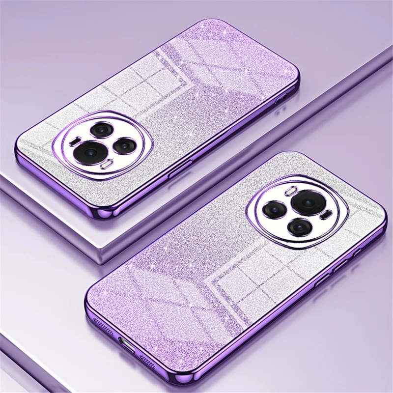 For Honor Magic6 5G Gradient Glitter Cell Phone Cases Electroplated TPU Shell - Purple