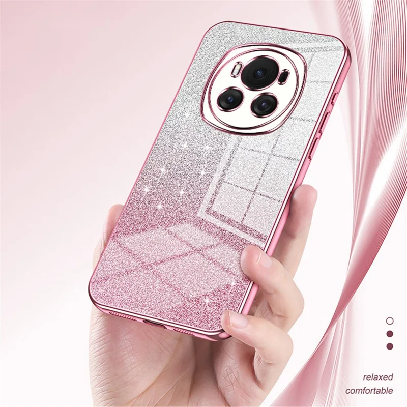 For Honor Magic6 5G Gradient Glitter Cell Phone Cases Electroplated TPU Shell - Purple