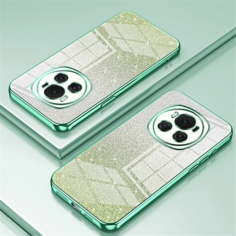 For Honor Magic6 5G Gradient Glitter Cell Phone Cases Electroplated TPU Shell - Green