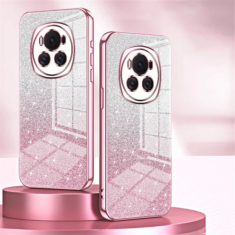 For Honor Magic6 5G Gradient Glitter Cell Phone Cases Electroplated TPU Shell - Green