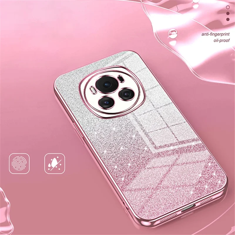 For Honor Magic6 5G Gradient Glitter Cell Phone Cases Electroplated TPU Shell - Green