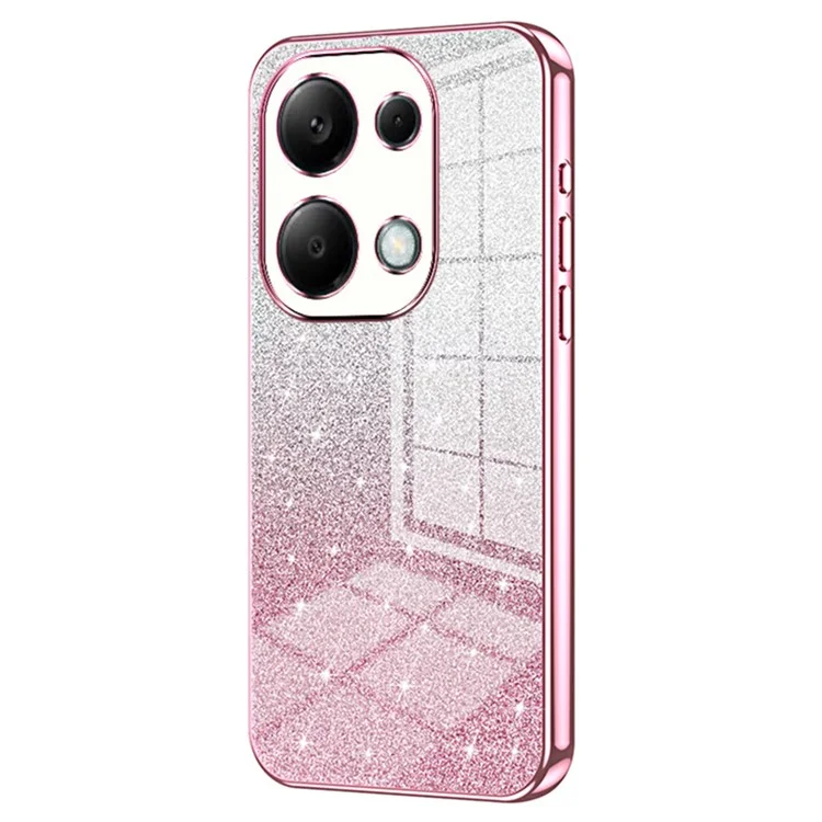 For Xiaomi Redmi Note 13 Pro 4G / Poco M6 Pro 4G Electroplating Shell Gradient Glitter Slim-Fit TPU Cell Phone Cases - Pink