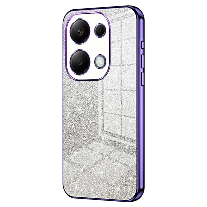 For Xiaomi Redmi Note 13 Pro 4G / Poco M6 Pro 4G Electroplating Shell Gradient Glitter Slim-Fit TPU Cell Phone Cases - Purple