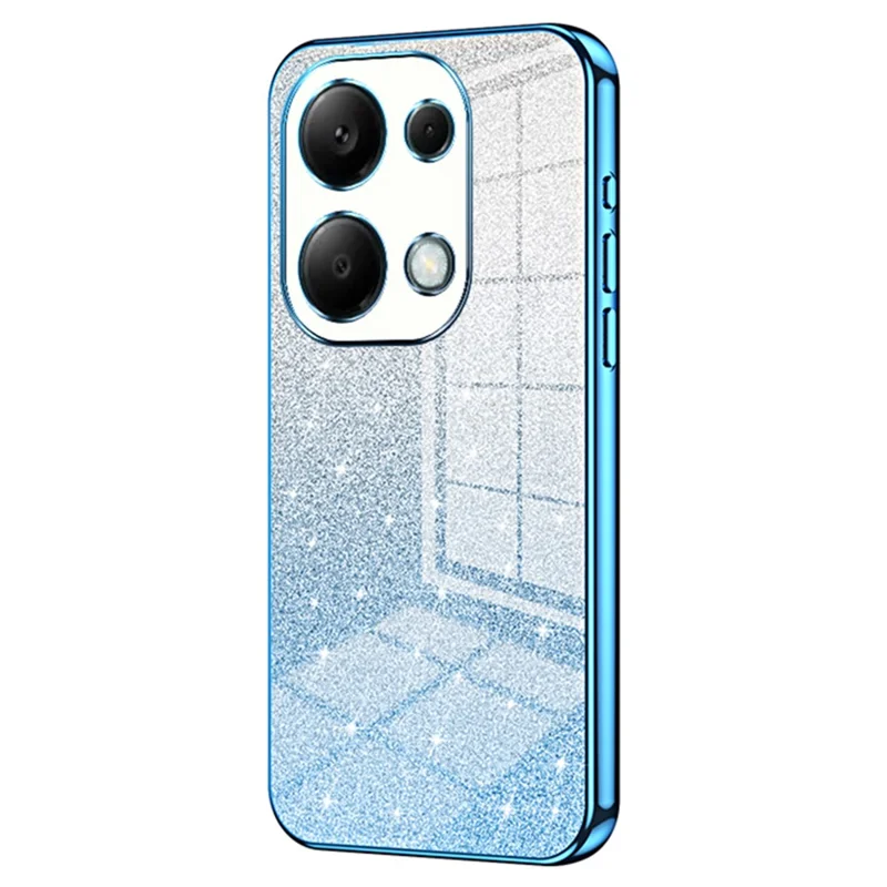 For Xiaomi Redmi Note 13 Pro 4G / Poco M6 Pro 4G Electroplating Shell Gradient Glitter Slim-Fit TPU Cell Phone Cases - Blue