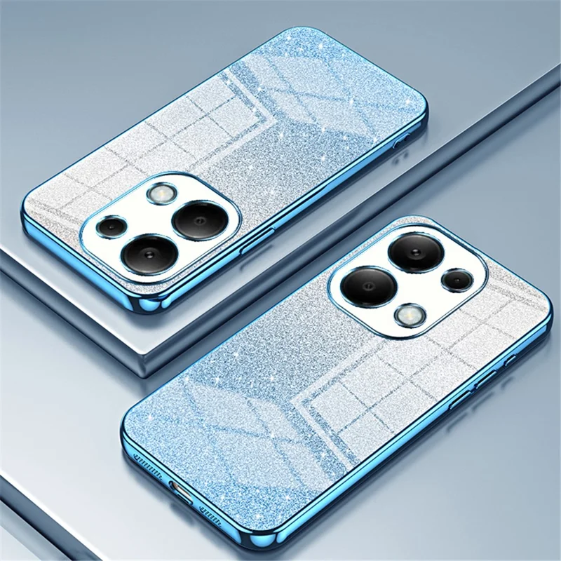 For Xiaomi Redmi Note 13 Pro 4G / Poco M6 Pro 4G Electroplating Shell Gradient Glitter Slim-Fit TPU Cell Phone Cases - Blue