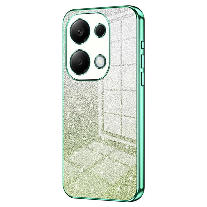 For Xiaomi Redmi Note 13 Pro 4G / Poco M6 Pro 4G Electroplating Shell Gradient Glitter Slim-Fit TPU Cell Phone Cases - Green
