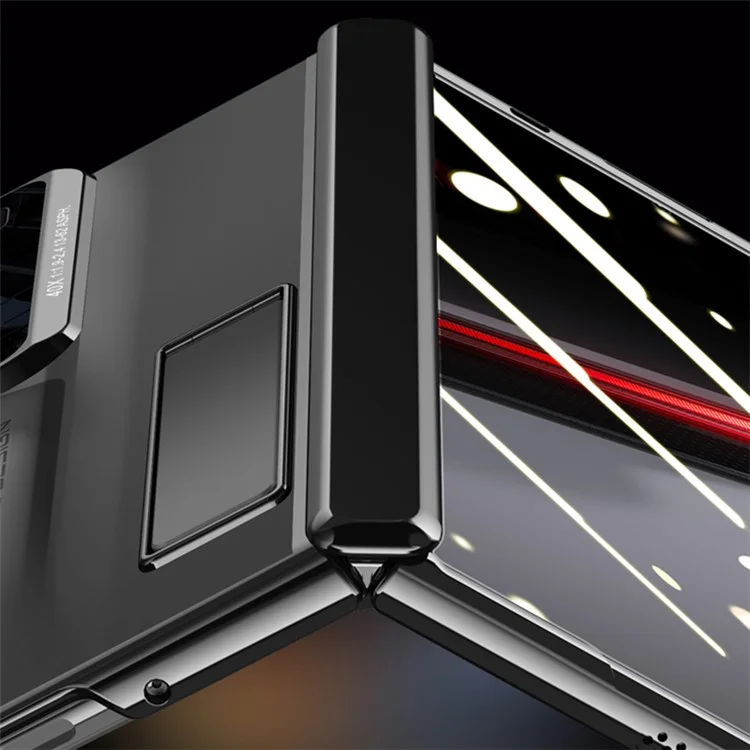 Pour Honor Magic V2 RSR Porsche Design Case Clear PC+Acrylic Kickstand Phone Cover with Anti-Spy Screen Protector - Noir