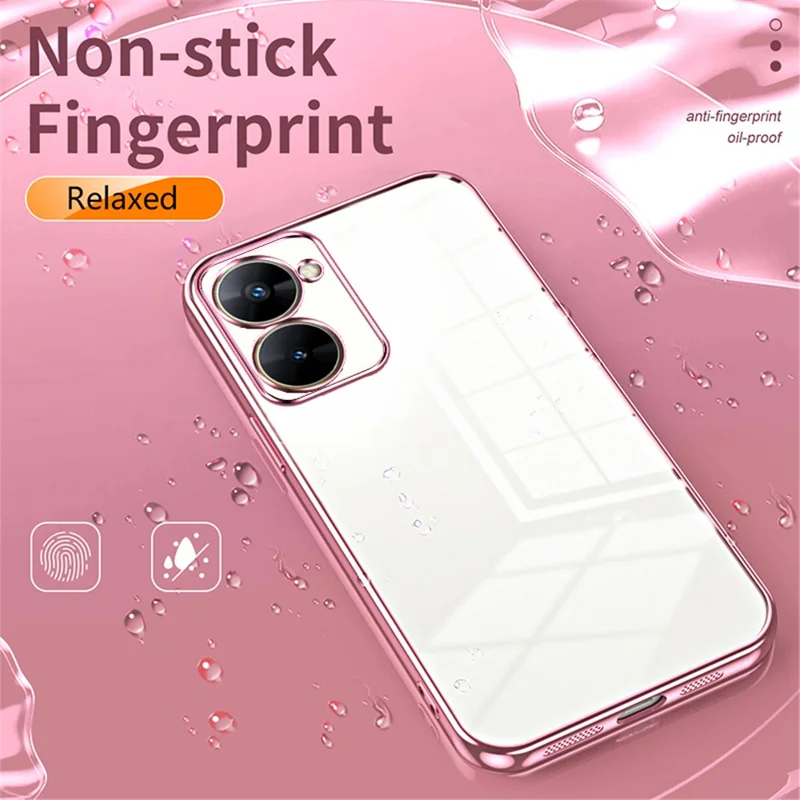 For Realme V30t Cell Phone Cases Anti-Scratch TPU Electroplating Phone Protector - Silver