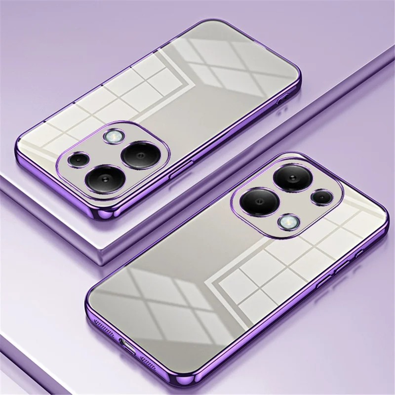For Xiaomi Redmi Note 13 Pro 4G / Poco M6 Pro 4G Electroplating TPU Cover Cell Phone Case - Purple