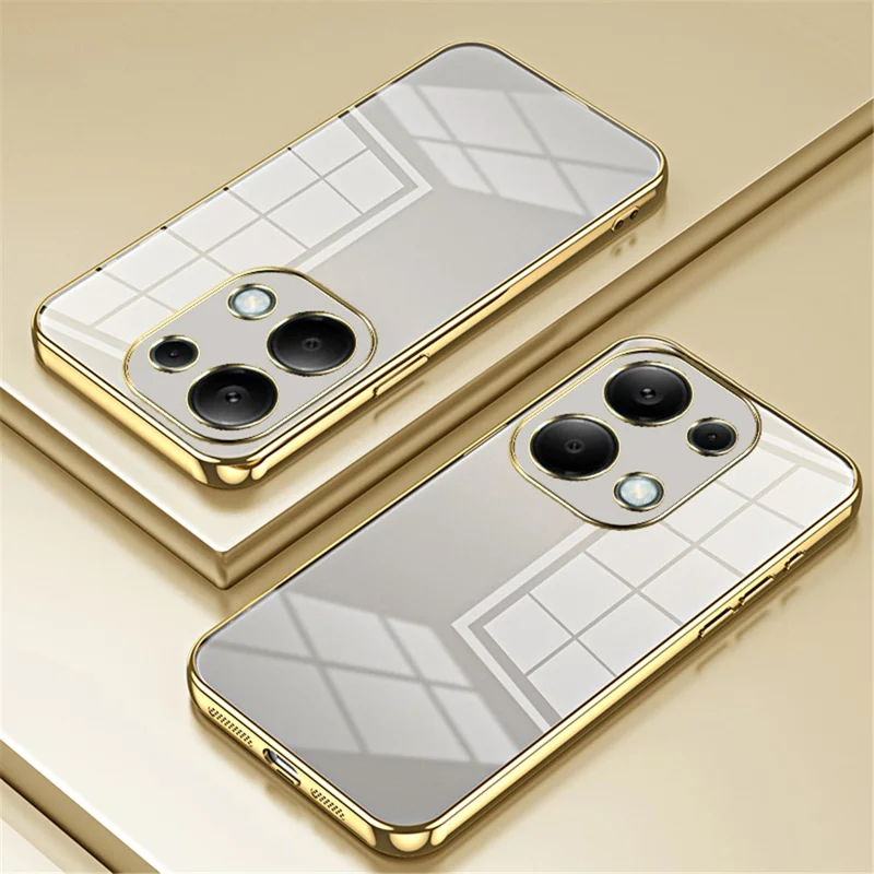 For Xiaomi Redmi Note 13 Pro 4G / Poco M6 Pro 4G Electroplating TPU Cover Cell Phone Case - Gold