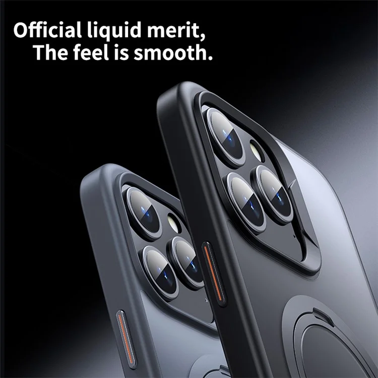 Pour iPhone 12 Pro Max Kickstand Phone Case TPU+PC Phone Back Cover Compatible with MagSafe - Noir