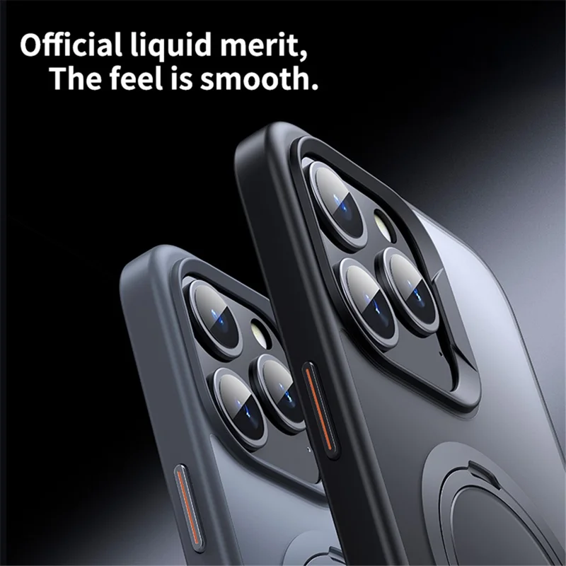 For iPhone 13 Pro Max Case Kickstand Anti-Scratch TPU+PC Phone Cover Compatible with MagSafe - Grey