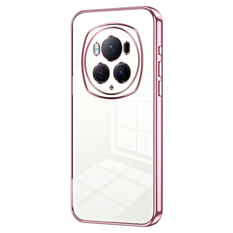 For Honor Magic6 Pro 5G Electroplating TPU Cover Fall Protection Cell Phone Case - Pink