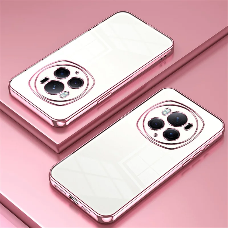 For Honor Magic6 Pro 5G Electroplating TPU Cover Fall Protection Cell Phone Case - Pink