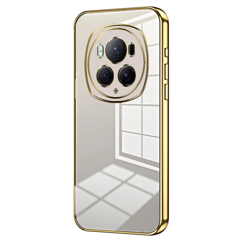 For Honor Magic6 Pro 5G Electroplating TPU Cover Fall Protection Cell Phone Case - Gold