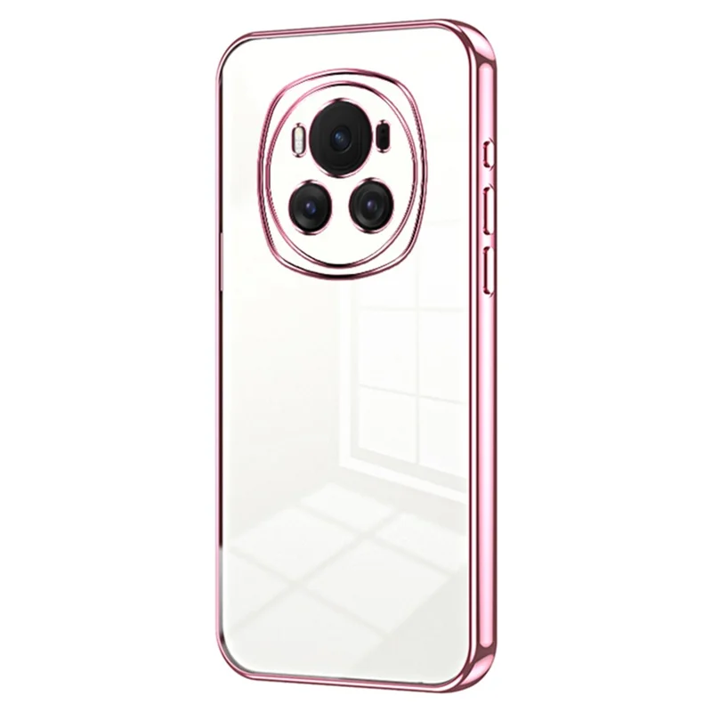 Back Shell for Honor Magic6 5G , Electroplating Soft TPU Cell Phone Case - Pink