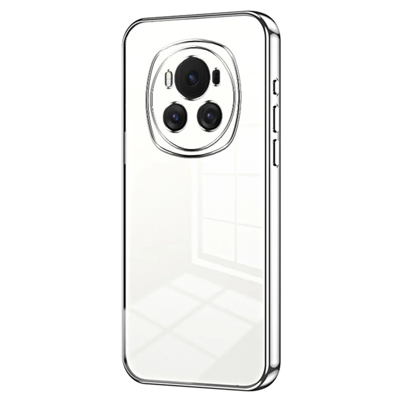 Back Shell for Honor Magic6 5G , Electroplating Soft TPU Cell Phone Case - Silver