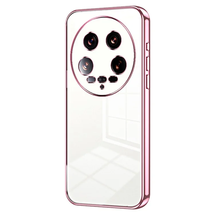 Para Xiaomi 14 Ultra Electroplating TPU Cover Fingerprint Free Cell Phone Case - Pink