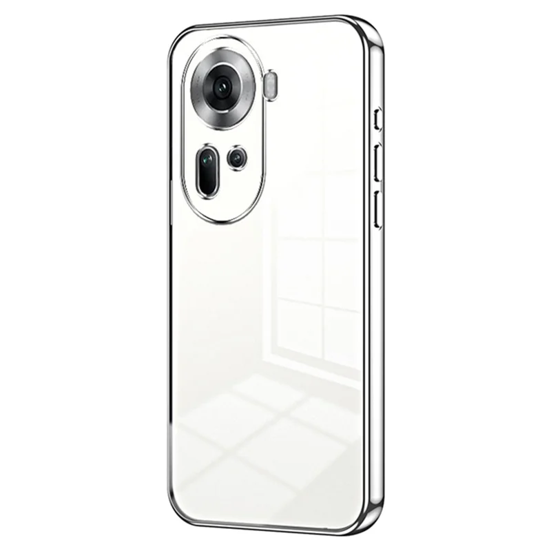 For Oppo Reno11 5G (Global) Collision Resistant Electroplating TPU Cover Cell Phone Case - Silver