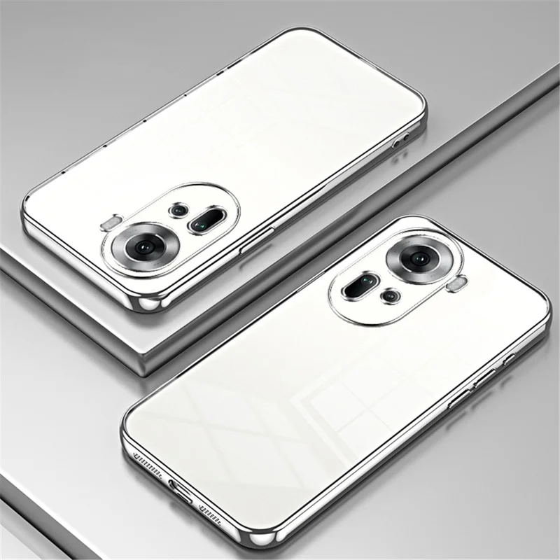 For Oppo Reno11 5G (Global) Collision Resistant Electroplating TPU Cover Cell Phone Case - Silver