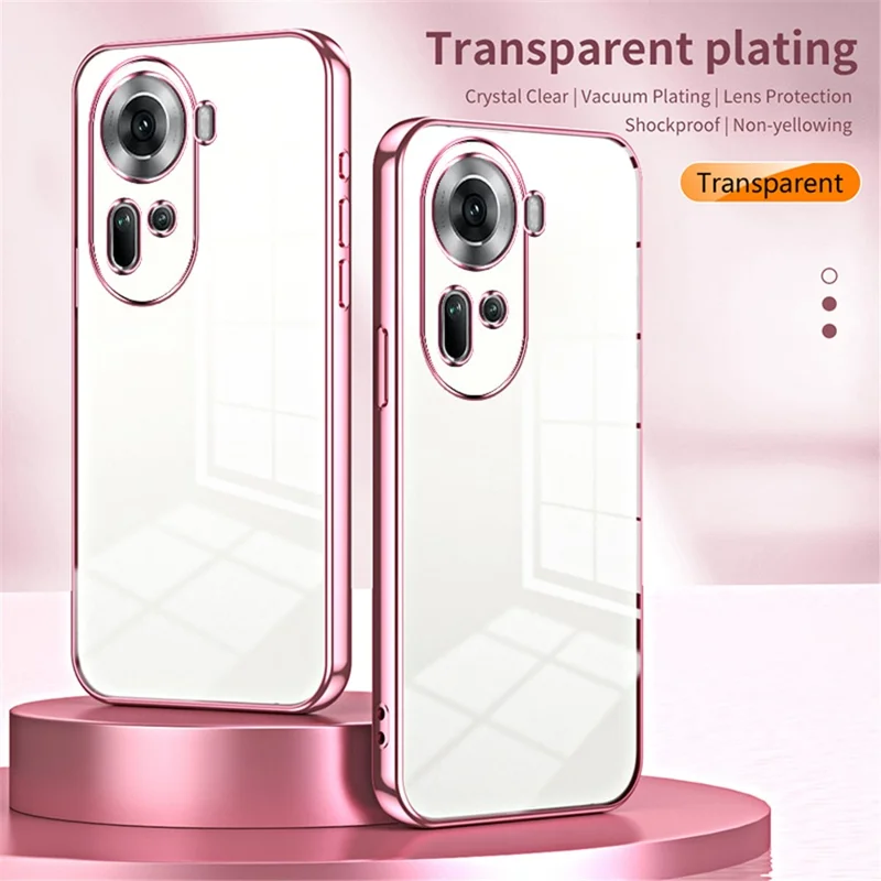 For Oppo Reno11 5G (Global) Collision Resistant Electroplating TPU Cover Cell Phone Case - Silver