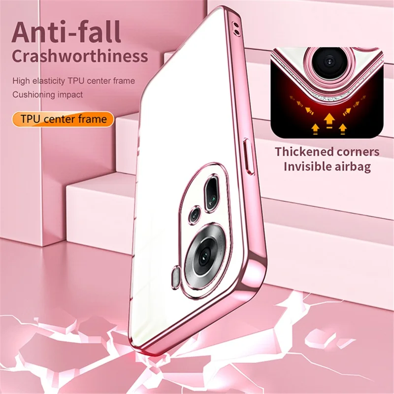 For Oppo Reno11 5G (Global) Collision Resistant Electroplating TPU Cover Cell Phone Case - Silver