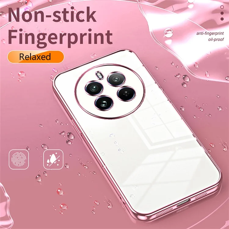 For Realme 12 Pro 5G / 12 Pro+ 5G TPU Anti-fall Cover Electroplating Mobile Phone Case - Pink