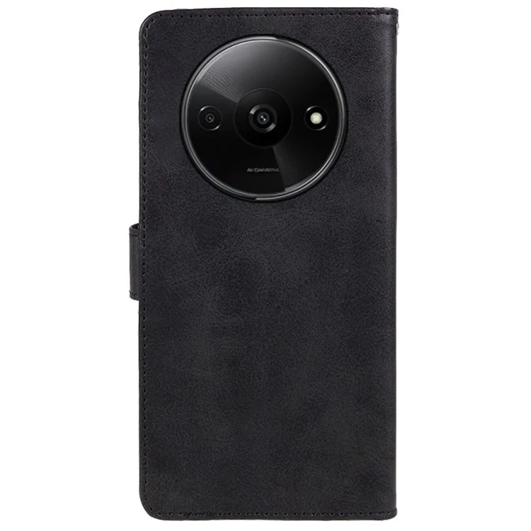 Para Xiaomi Redmi A3 / Poco C61 4G Case Calf Texture Leather Mobile Phone Cover com Fecho Magnético - Preto
