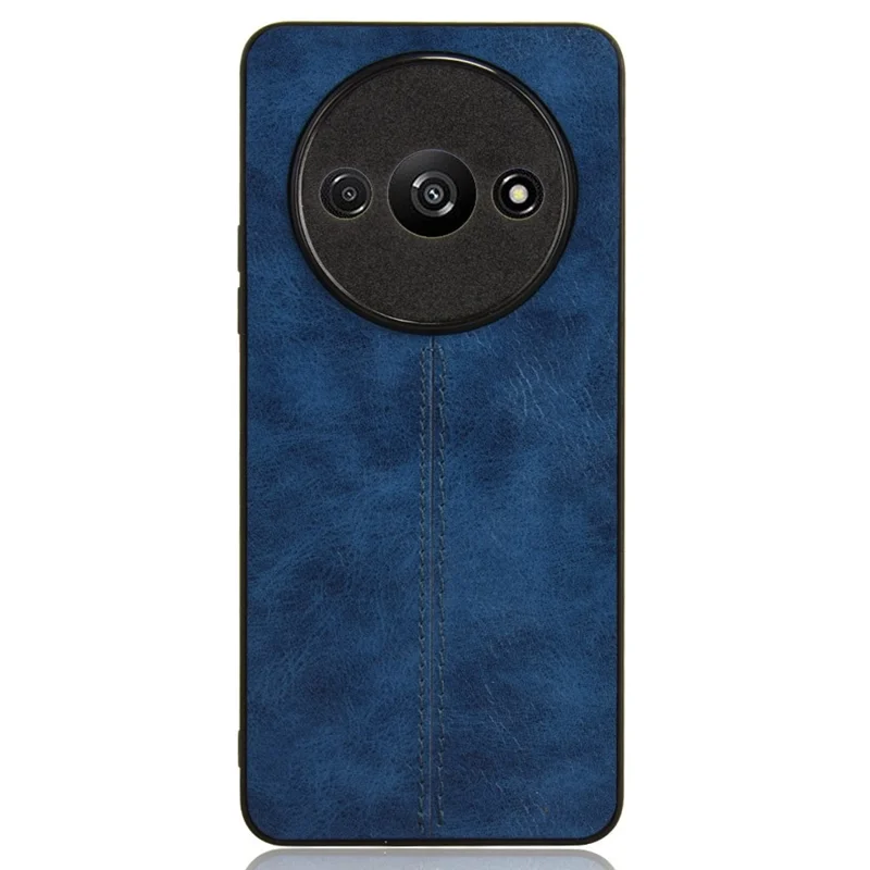 For Xiaomi Redmi A3 / Poco C61 4G Cell Phone Case Stitching Line Design Leather Coated TPU+PC Cover - Blue