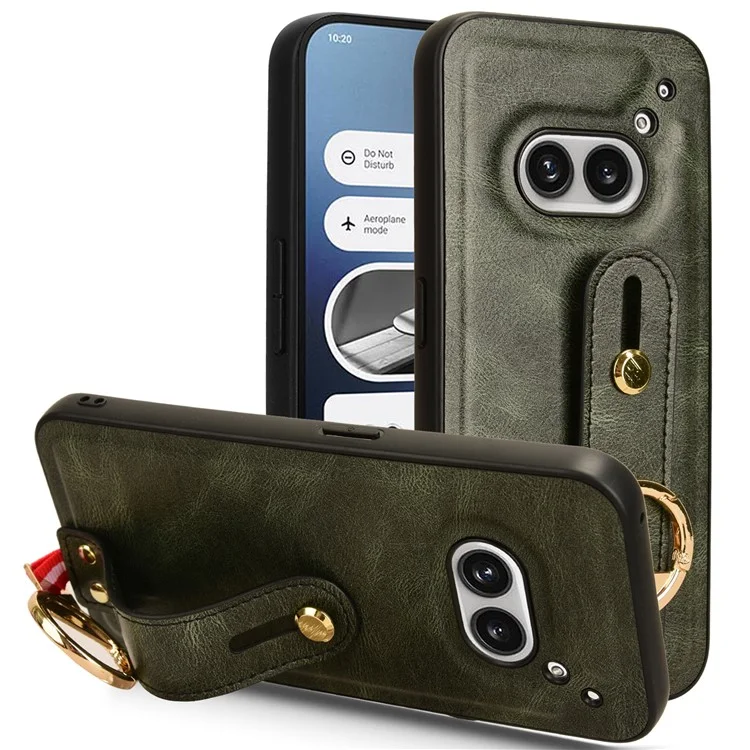 For Nothing Phone (2a) Plus / Phone (2a) Case PU Leather+PC+TPU Shockproof Bottle Opener Phone Cover with Waistband - Green