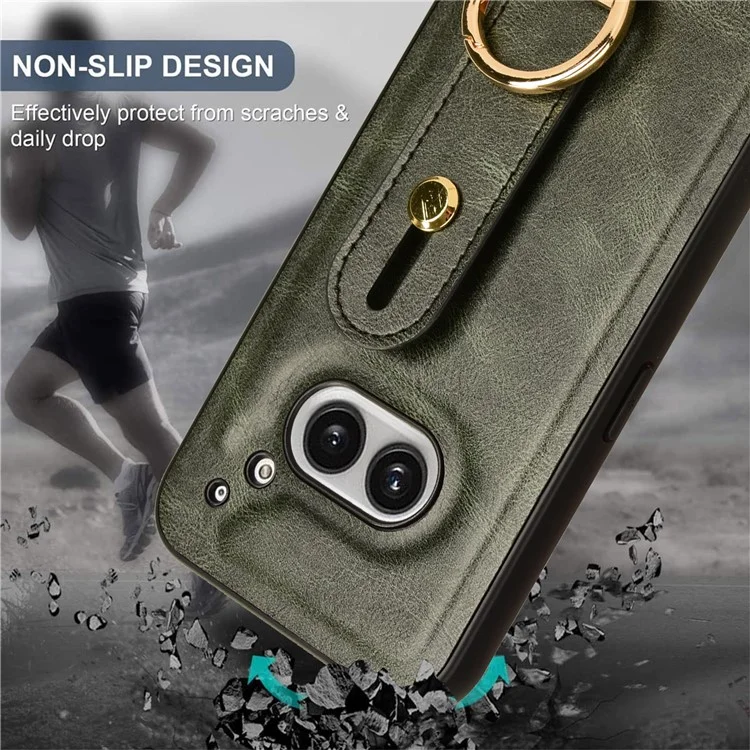 For Nothing Phone (2a) Plus / Phone (2a) Case PU Leather+PC+TPU Shockproof Bottle Opener Phone Cover with Waistband - Green