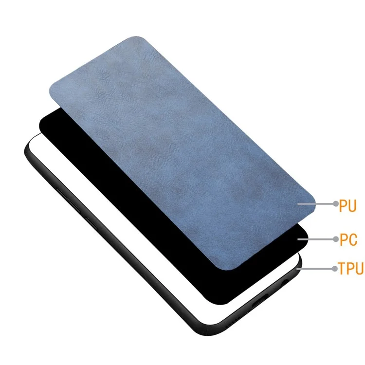 Per Asus ROG Phone 8 5G / Phone 8 Pro 5G Case Stitching Line Cowhide Texture Anti-scratch Phone Cover - Blu