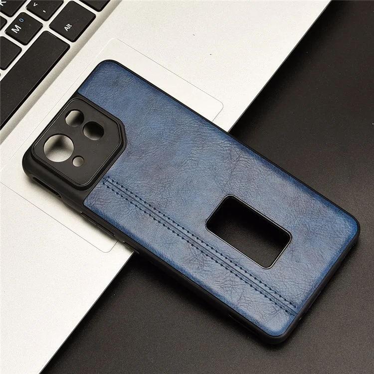Per Asus ROG Phone 8 5G / Phone 8 Pro 5G Case Stitching Line Cowhide Texture Anti-scratch Phone Cover - Blu
