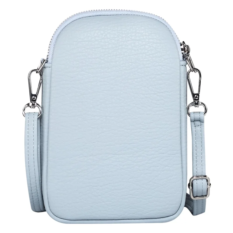 5.5 / 6.9 / 7.2 inch Leather Crossbody Bag Cell Phone Wallet Bag with Shoulder Strap for iPhone 17 Pro Max / 16 Pro Max / Samsung Galaxy S26 Ultra / S25 Ultra - Baby Blue